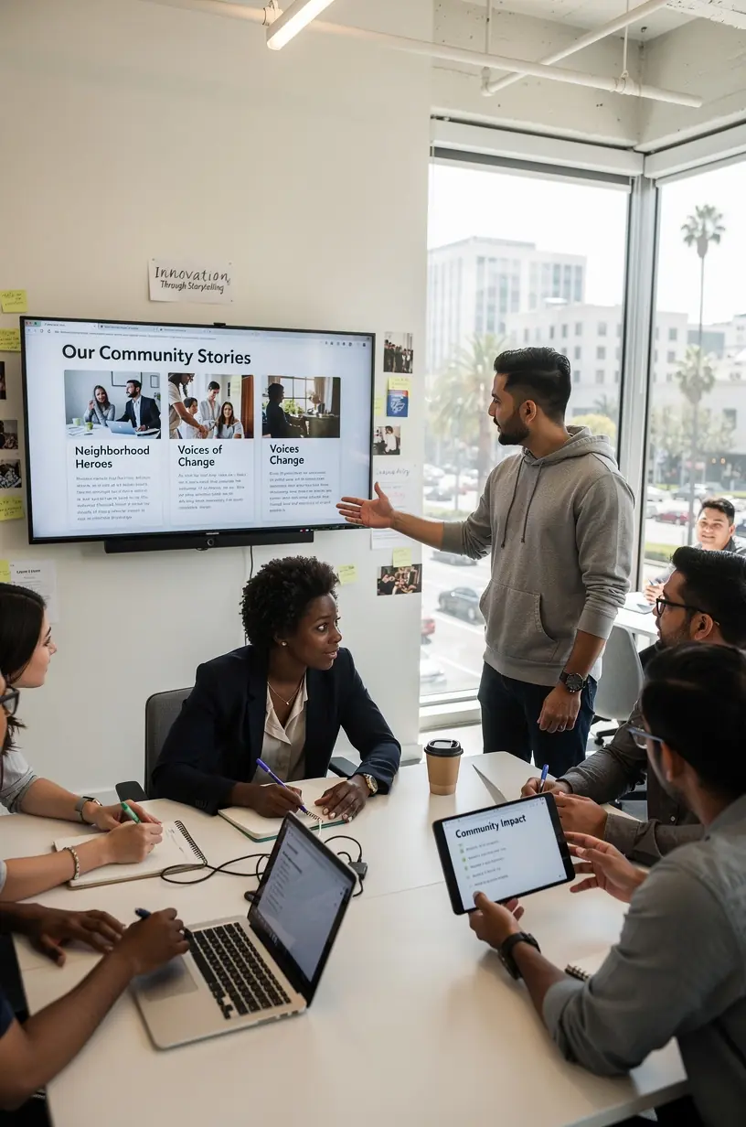 Close-up of hands sharing handwritten notes and ideas during a community workshop meeting.